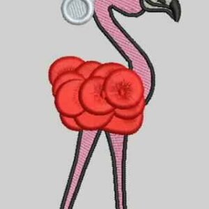 Festive Flamingo in Santa Hat