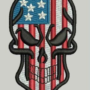 American Flag Skull Patch
